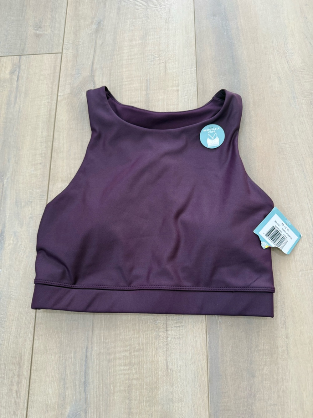 High-Neck Women's Crop Tank Top - Plum